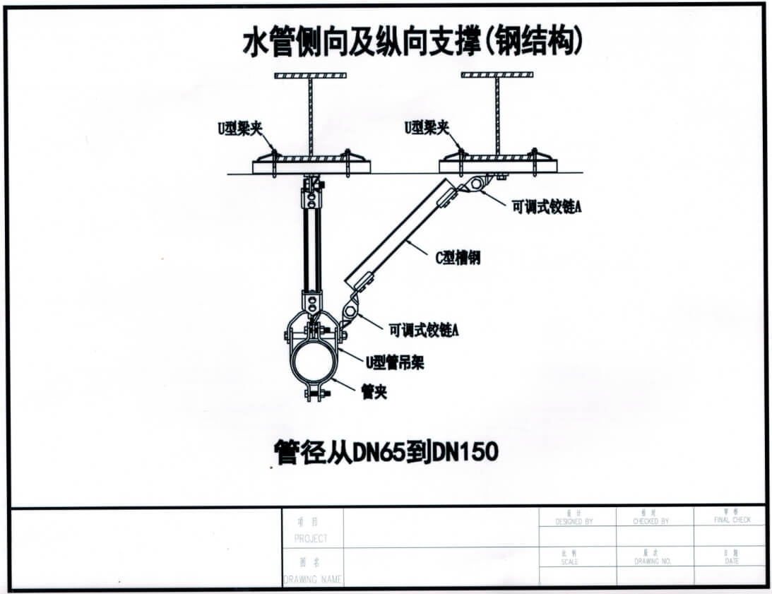 水管侧向及纵向支撑(钢结构)-抗震支架 - 产品中心-水